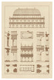 "Basilica at Vicenza and Library of St. Marks at Venice" Paper Art, 18"x26"
