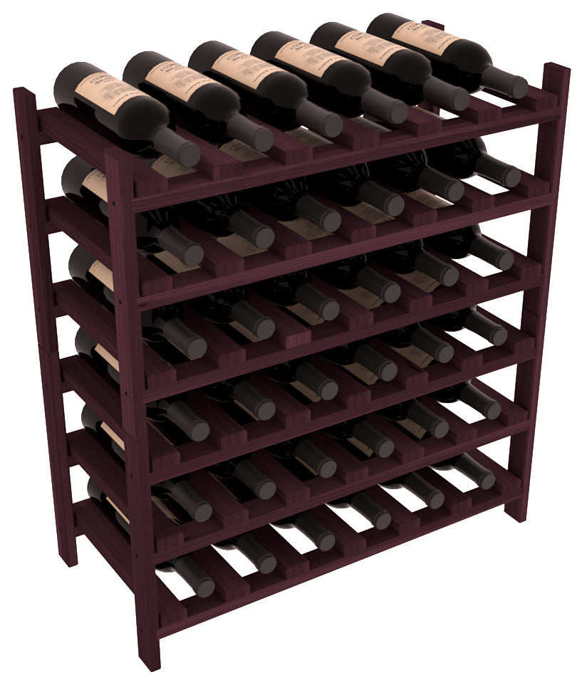 36-Bottle Stackable Wine Rack, Premium Redwood, Burgundy Stain