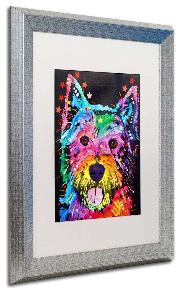 Dean Russo 'Westie' Framed Art, Silver Frame, 16"x20", White Matte