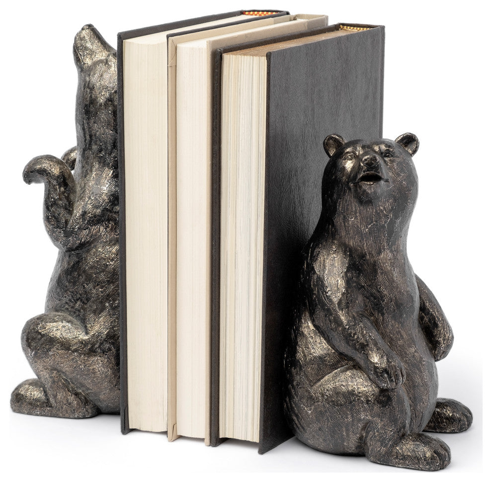 "Sleuth" Grizzly Bear Book Ends
