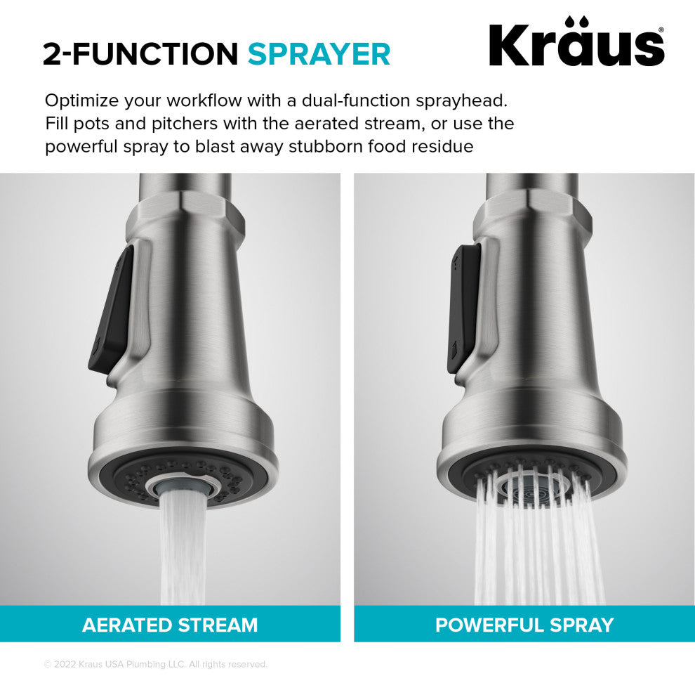 Sellette Pull-Down Kitchen Faucet, Spot Free Antique Champagne Bronze