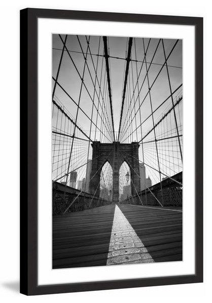 "Brooklyn Bridge II" Framed Painting Print, 12"x18"
