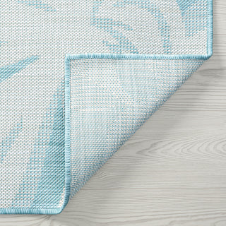 Edda Transitional Floral Indoor Rug, Aqua/Cream, 5'3"x7'3"