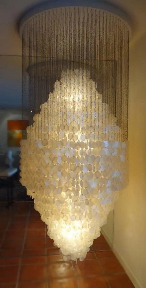 Artemis Capiz Shell Chandelier, W32xh56"