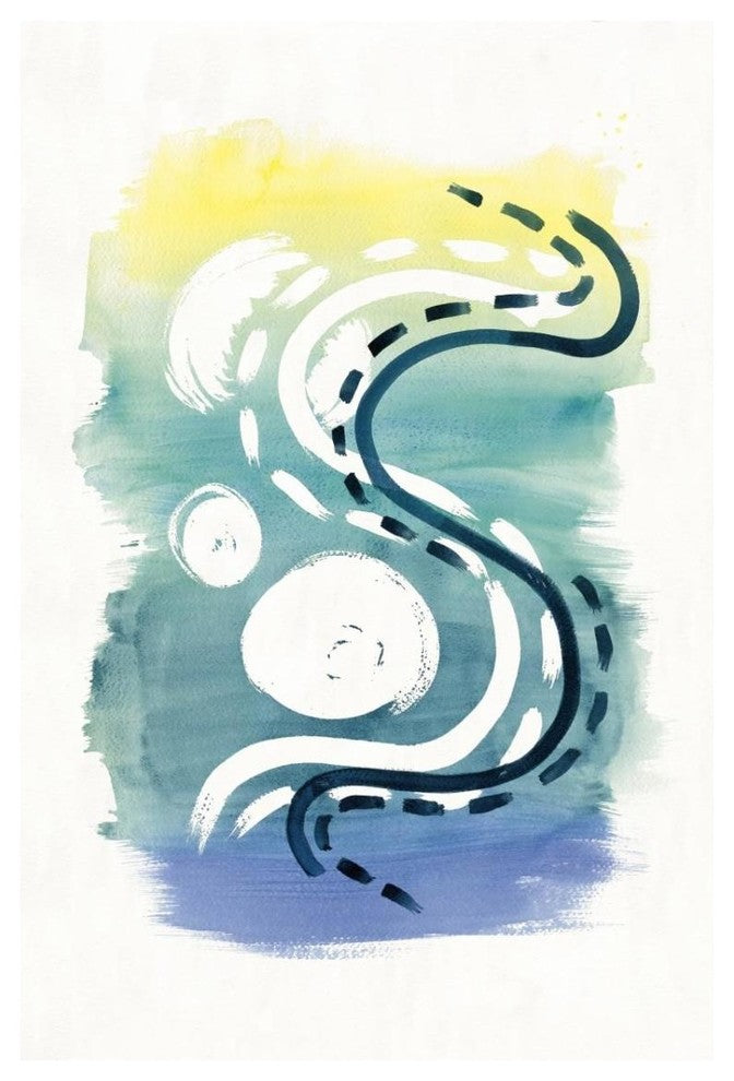 "Offset Shapes Curve" Digital Paper Print by Elyse DeNeige, 22"x32"