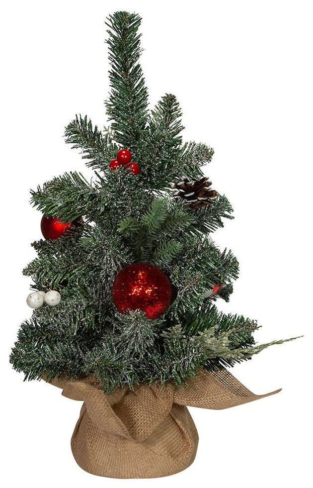 18" Pinecones, Balls, and Berries Tree, Burlap