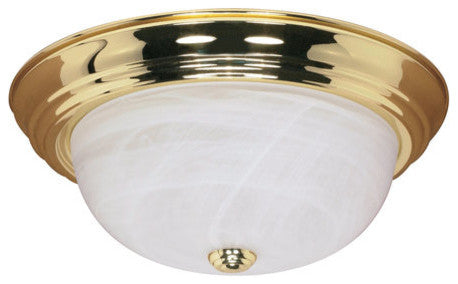 Nuvo 3-Light Incandescent Close-to-Ceiling Light Fixture, Polished Brass