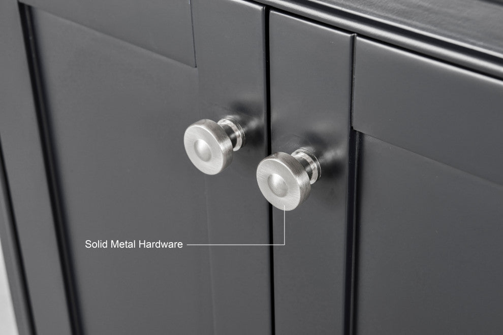 Audrey Vanity Set, Sapphire Gray, 48", Brushed Nickle Hardware, No Mirror