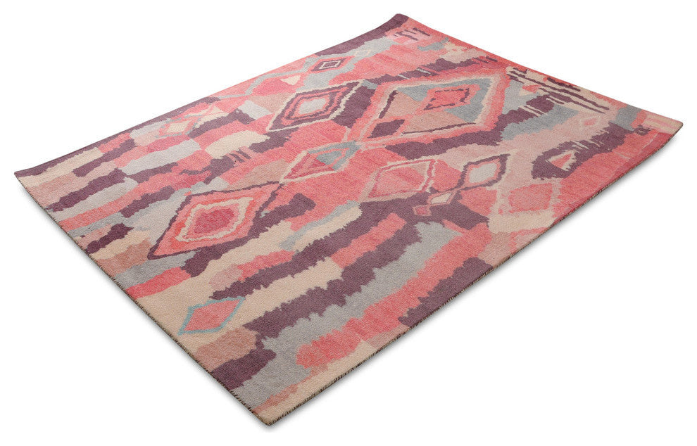 Blush Casablanca Bohemian Geometric Area Rug, 7'6"x9'6"
