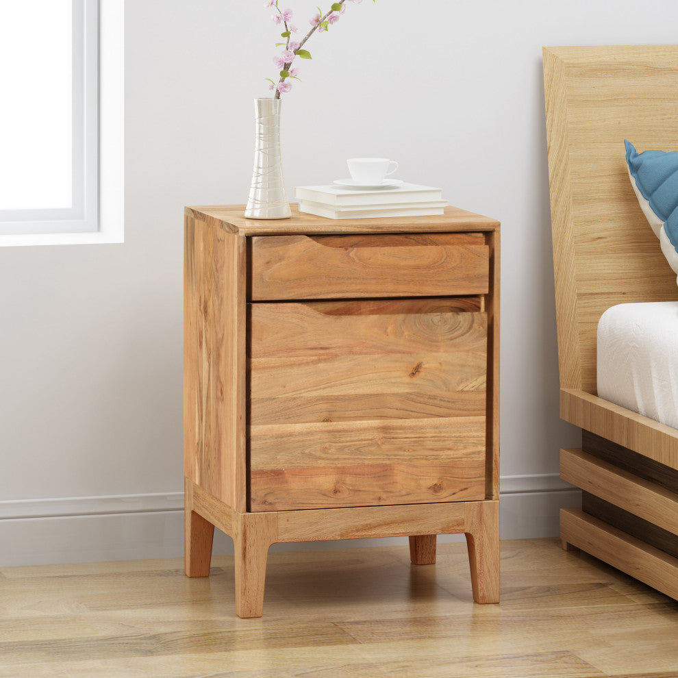 Letitia Modern Handcrafted Acacia Wood Side Table