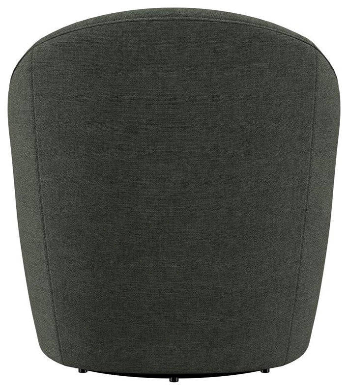 Upholstered Barrel Accent Swivel Chair, Hunter Green