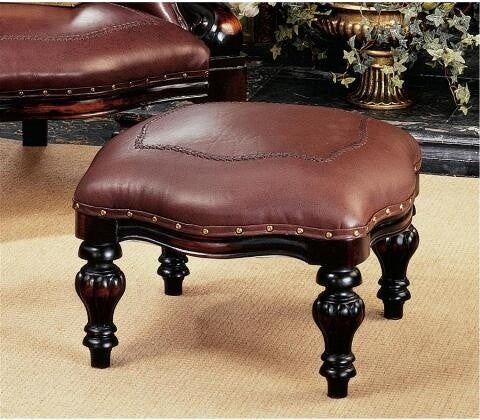 Rococo Ottoman With Faux Leather