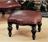Rococo Ottoman With Faux Leather