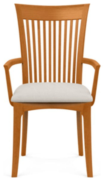 Copeland Sarah Upholstered Armchair, Natural Cherry, Oyster Microsuede