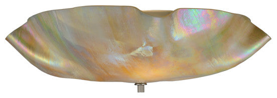 16" W Metro Beige Iridescent Organic Art Glass Flush Mount