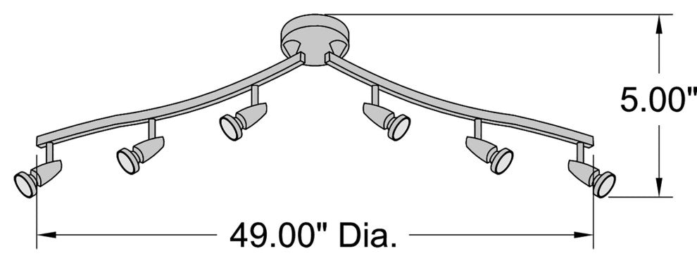 Mirage, 52226, Semi-FlushWith Articulating Arms, Brushed Steel