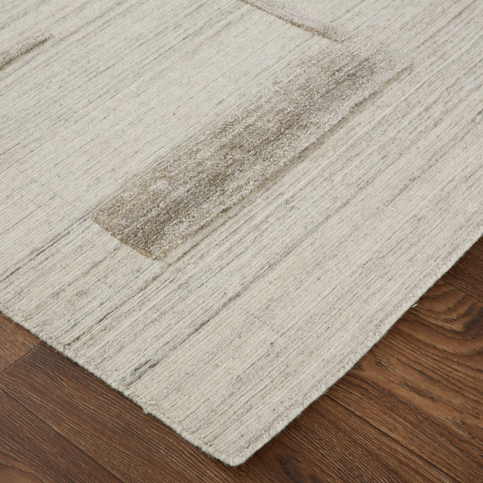 Longridge T8002 Modern/Casual/Scandinavian Area Rug, Ivory/Tan, 9'x12'
