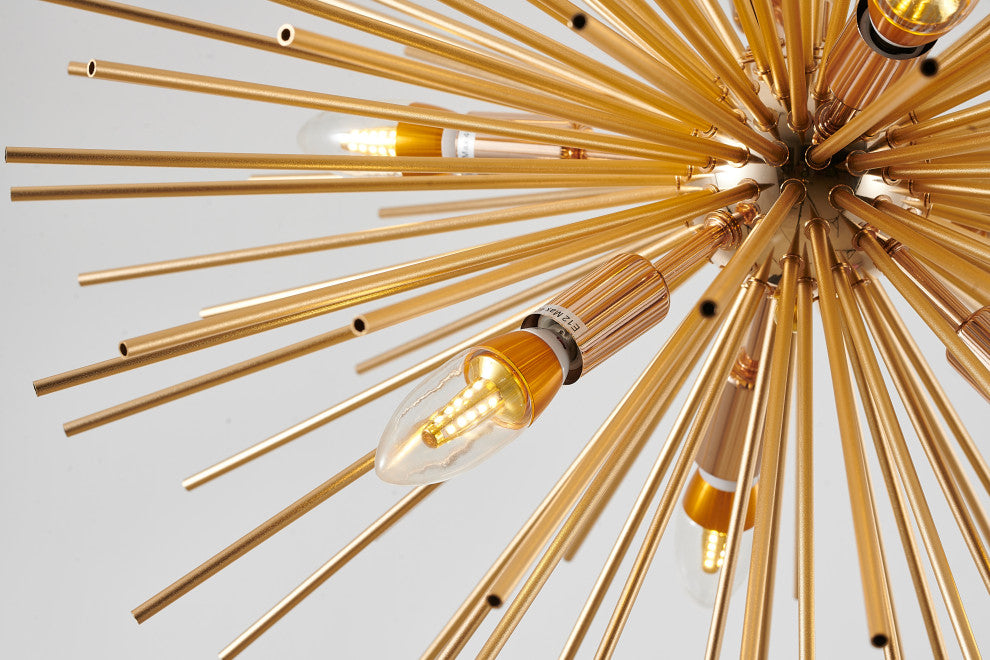 Aluminum Gold Spike Ball Light Fixture