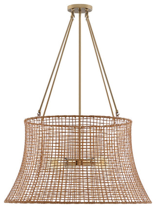 Longleaf 4-Light Outdoor Chandelier, Burnished Brass