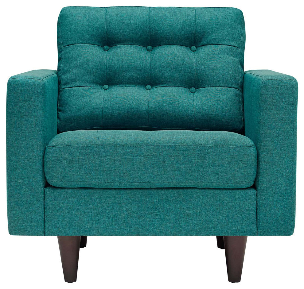 Teal Empress Armchair Upholstered Fabric Set of 2