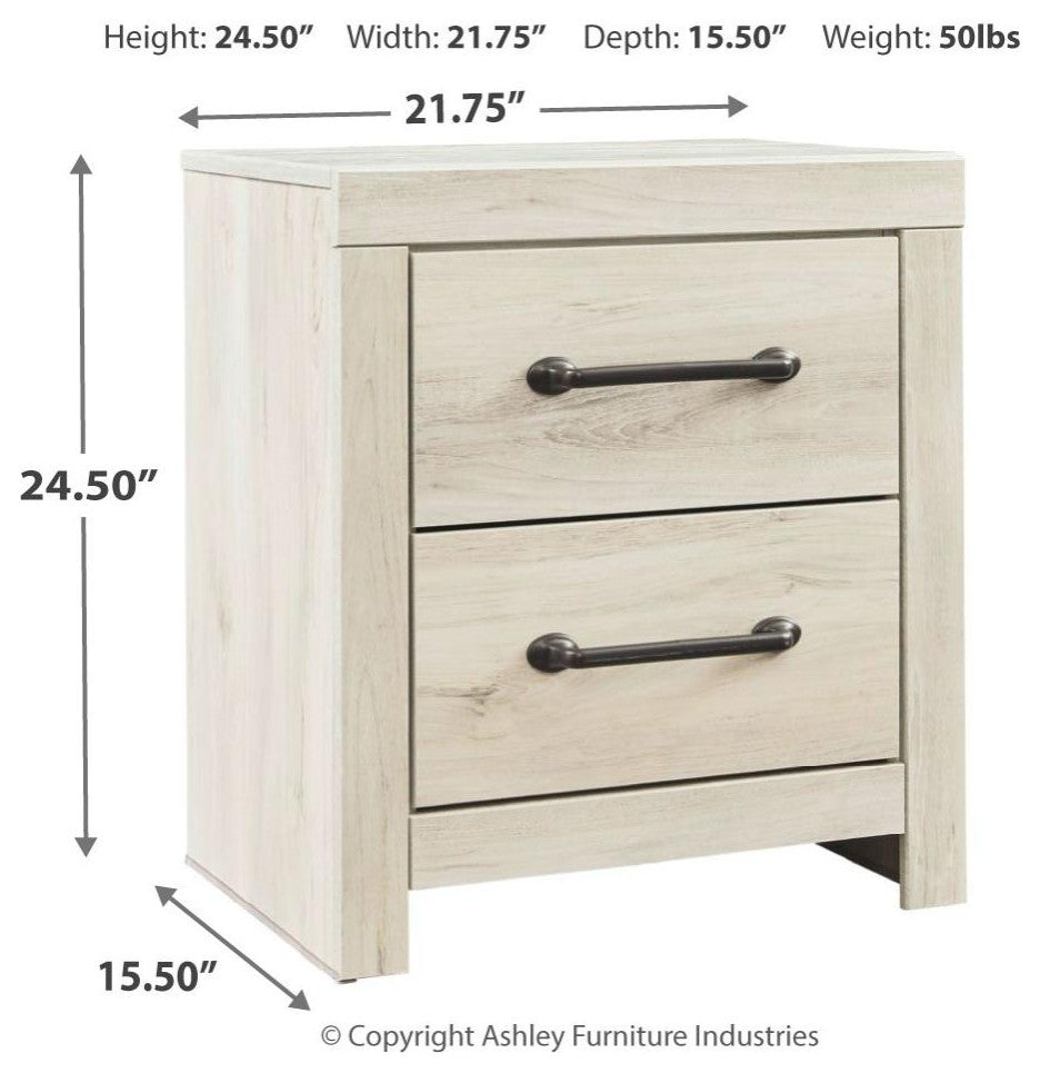 Cambeck Whitewash Two Drawer Nightstand