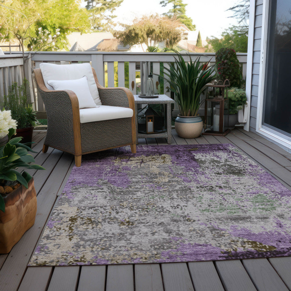 Machine Washable Indoor/Outdoor Chantille ACN1911 Violet 10' x 14' Rug