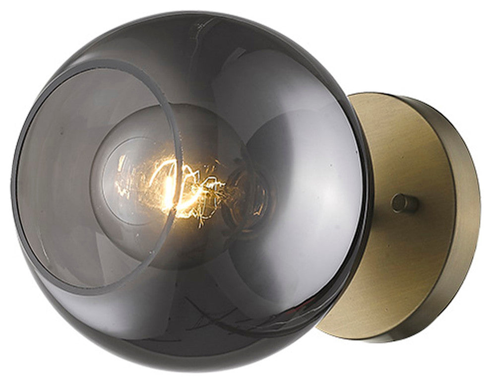 Lunette 1-Light Aged Brass Sconce