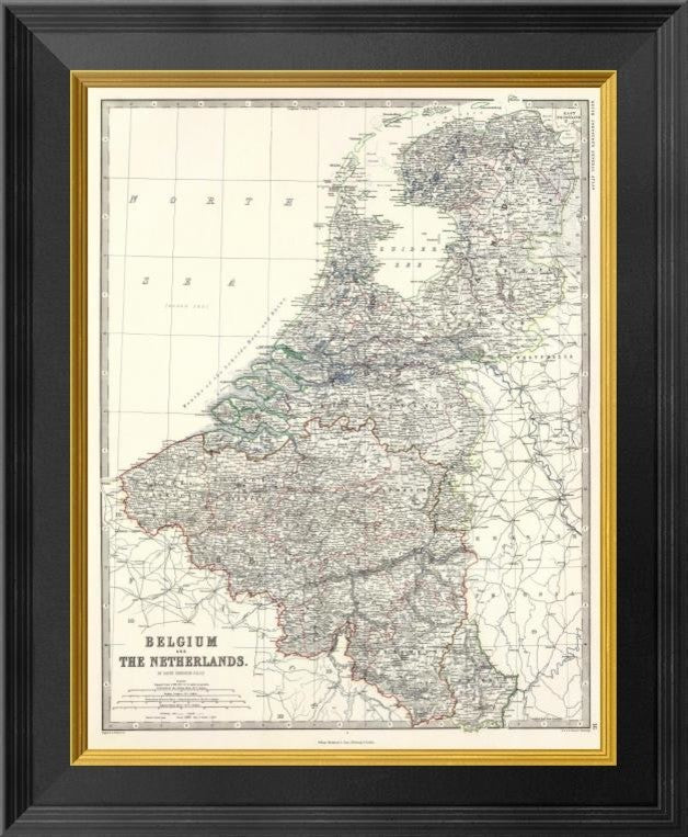 "Belgium, Netherlands, 1861"  by Alexander Keith Johnston, 17x20"