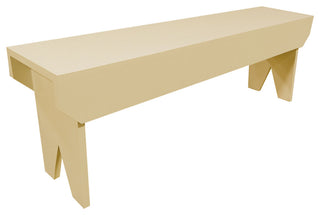 4' Simple Wood Bench, Cream