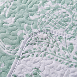 LA Boheme 5 Piece Printed Bed Spread Set, Teal Turquoise, King