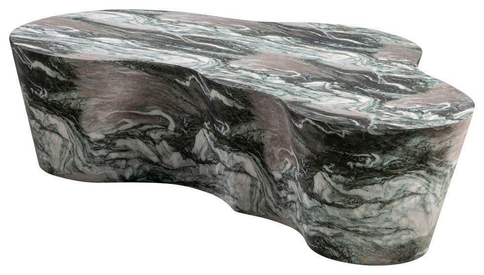 Slab Gray/Blush Faux Marble Coffee Table