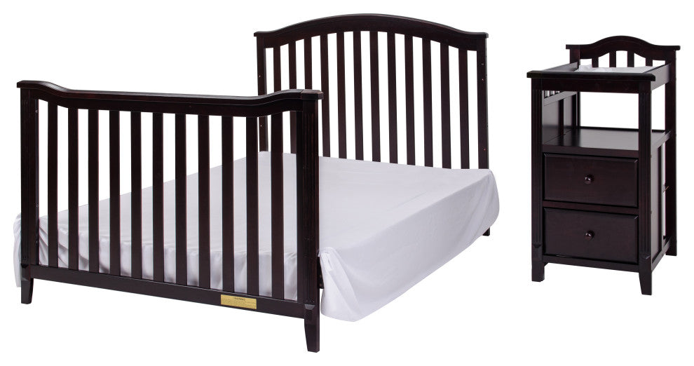 Kali 4-in-1 Convertible Crib, Espresso, With Changer (2 Drawers)