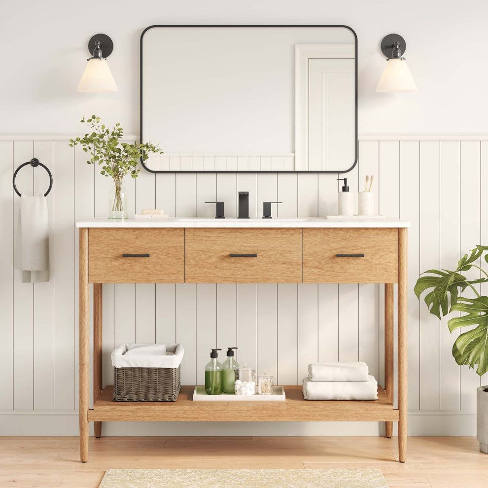 Zaire 48" Single Sink Bathroom Vanity - Natural White