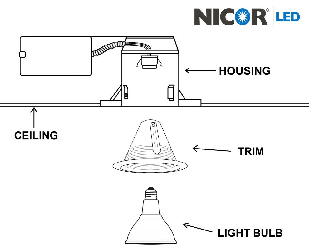 6 in. Airtight Recessed Cone Baffle Trim, Fits 6 inch Housings, White, Dry Location Rated
