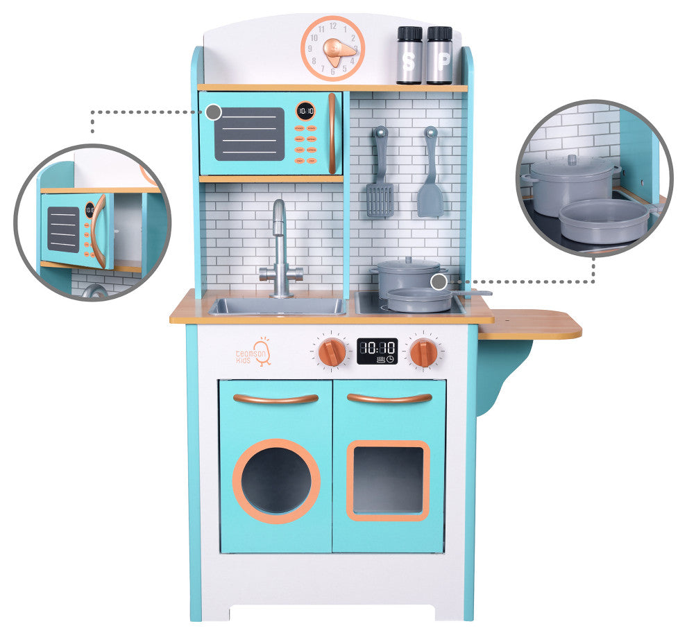 Little Chef Santos Retro Play Kitchen, Aqua