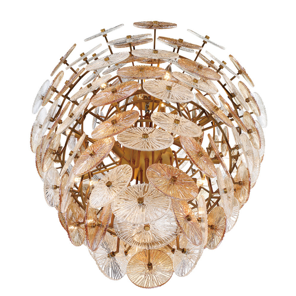 Sue-Anne 27-Light Chandelier, Plated Brass