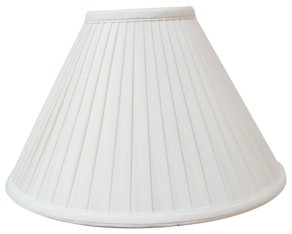 Coolie Empire Side Pleat Basic Lampshade, White, 6"x16"x10"