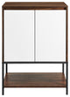 Nyman 24" 2 Door Accent Cabinet with Lower Shelf - Dark Walnut/Solid White