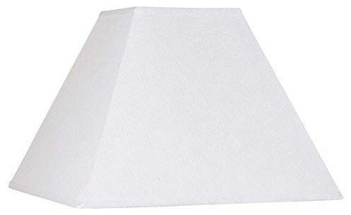 Square Mission Stylel 8" Nickel Clip-on Lampshade, White Linen