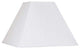 Square Mission Stylel 8" Nickel Clip-on Lampshade, White Linen
