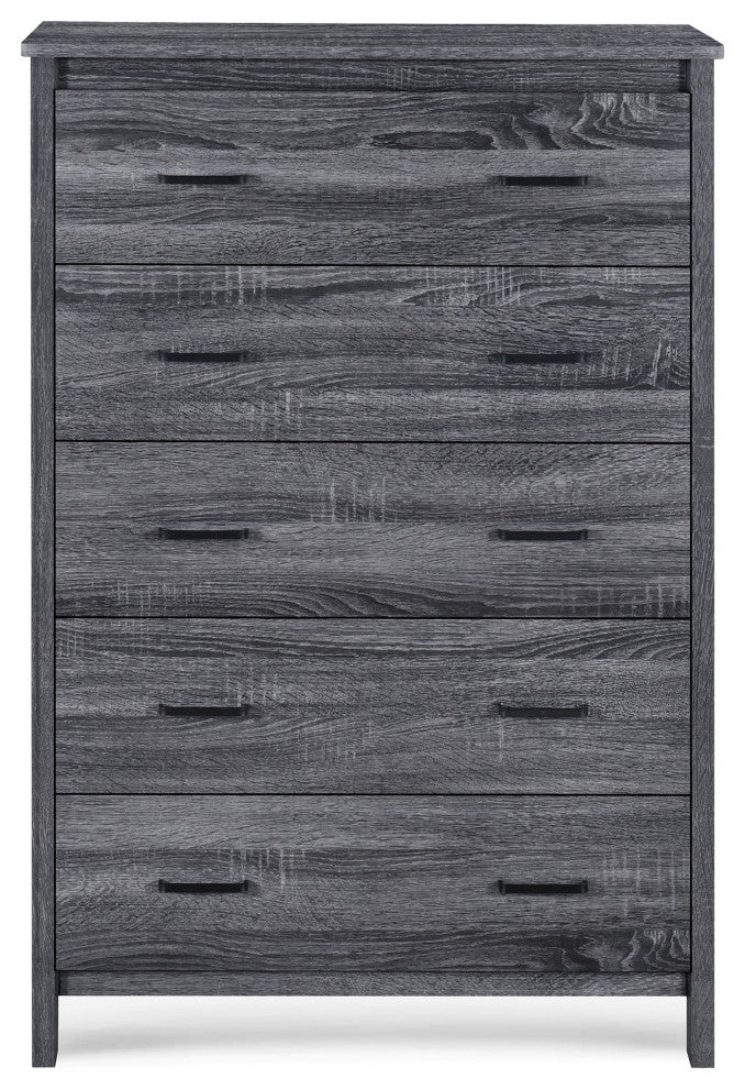 Titeca Contemporary 4 Piece Dresser and Nightstand Set, Sonoma Grey Oak