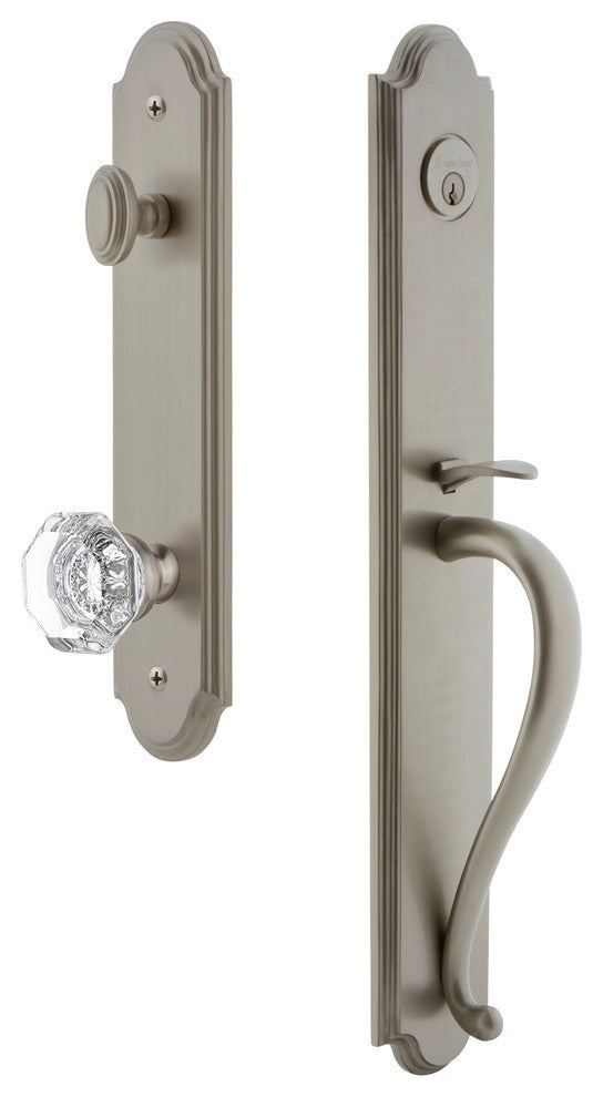 Arc 1-Piece Dummy Handleset, S Grip and Chambord Knob, Satin Nickel, 848503