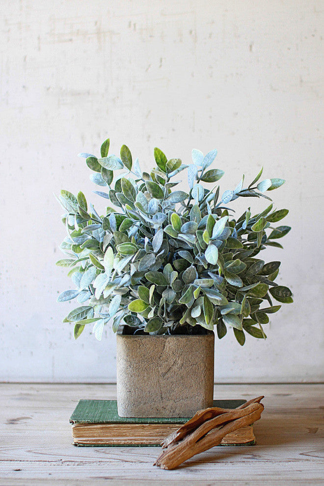 Artificial Sage Bush In a Square Pot