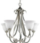 Torino 5-Light Chandelier, Brushed Nickel and Etched