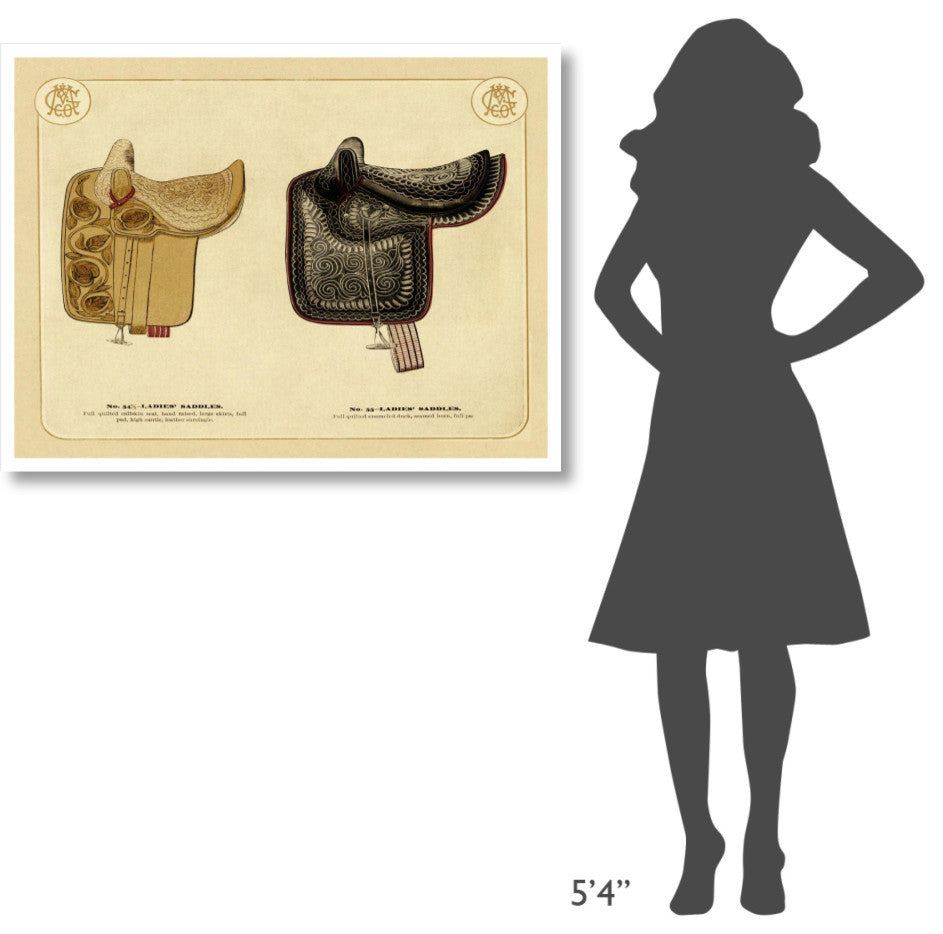 "Saddles and Tack: Ladies' Saddles #3" Digital Paper Print, 42"x32"