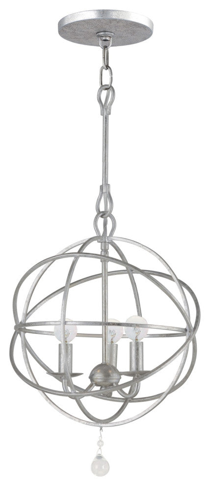 Crystorama Lighting Group 9225 Solaris 3 Light 13"W Cage Pendant - English