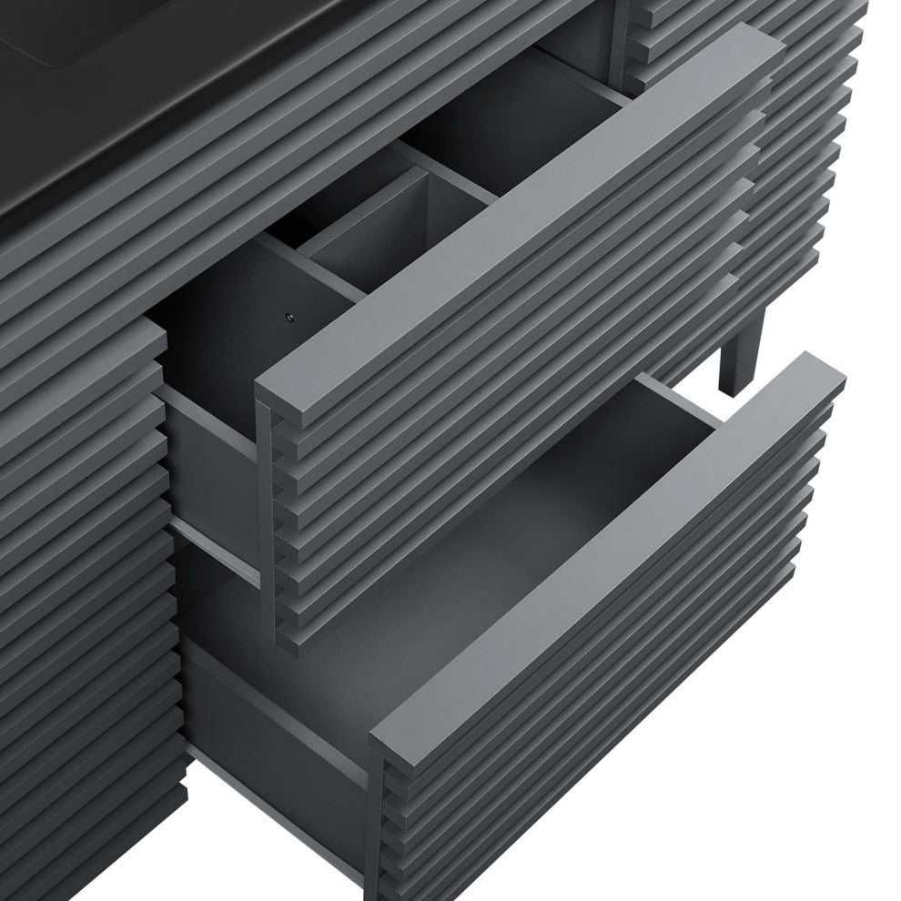 Render 48" Single Sink Bathroom Vanity, Gray Black
