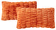 Shar Pei Faux Fur Pillow Shell Set, Burnt Orange, 2 Piece Lumbar, 14"x26"