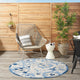 Nourison Aloha 4' x Round Blue/Grey Farmhouse Area Rug