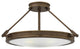 Hinkley Collier Medium Led Semi-Flush Mount, Light Oiled Bronze